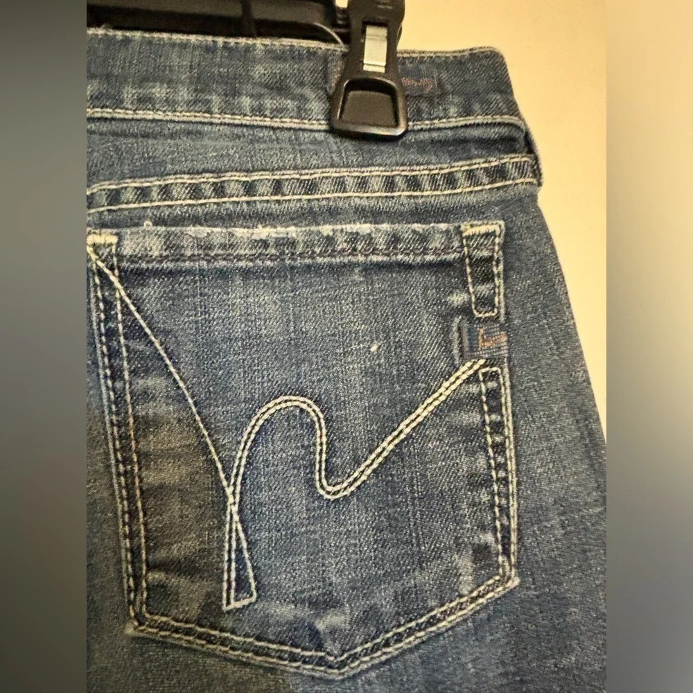 Citizens Of Humanity Dark Blue Cropped Flare Jeans - Picture 4 of 8